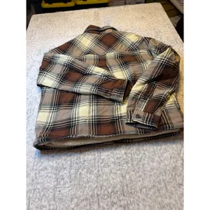 Alpine Design Women Plaid Sherpa Lined Zip Up‎ Jacket Brown Cream Black Sz M NWT thumbnail 7