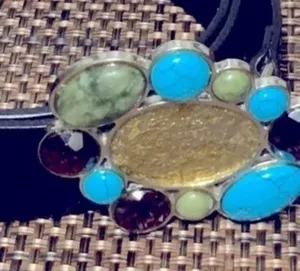 Fossil Belt with Colorful Turquoise Stone Buckle Size Small 2/4 Coastal Cowgirl thumbnail 1