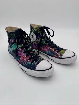 Converse Chuck Taylor High Top Tropical Floral Palm Sneakers Mens 8 Womens 10 thumbnail 5