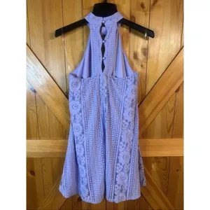 Francesca’s Lined Orchid Lace High Neck Sleeveless Dress NWT Size Small (5677) thumbnail 4