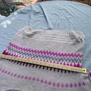 Solutions size L Fair Isle oversized casual sweater Pink Size L thumbnail 7