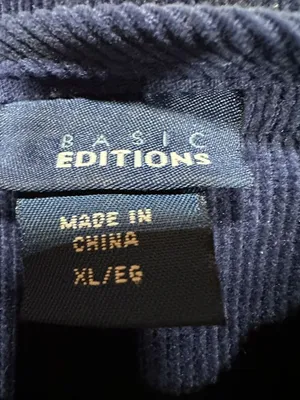 Basic Editions Womens XL Quilted Vest Navy Blue Sleeveless Zip Front thumbnail 2