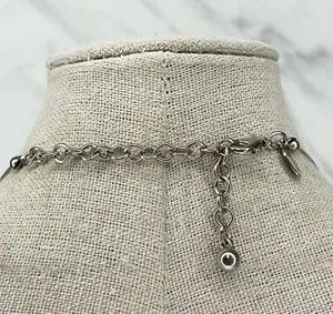 Chico's Silver Tone Wire Rhinestone Bib Necklace thumbnail 6