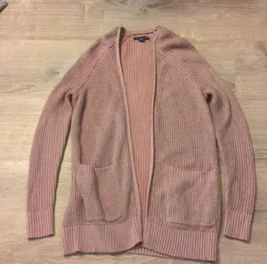 American eagle purple open Cardigan with pockets size small thumbnail 1