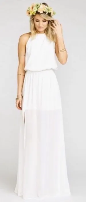 Show me your Mumu ivory crisp bridesmaids‎ dress medium nwot wedding bride thumbnail 1