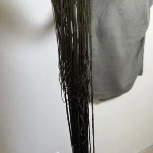 Zara Women 100% Linen‎ Mini Dress Green One Shoulder Macrame Fringe Tassel thumbnail 8