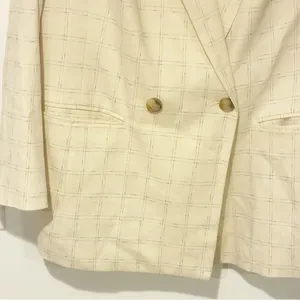 Madewell Plus‎ Size 1X Cream The Caldwell Blazer Ghent Plaid thumbnail 3