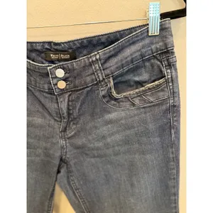 White House Black Market Noir‎ Low Rise Flare Jeans Y2K Blue Denim Size 6R thumbnail 3