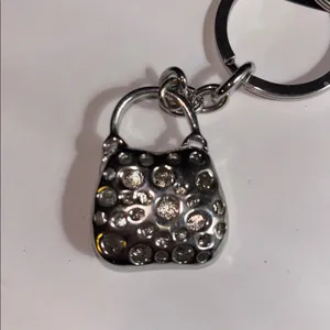 Purple Rhinestone Purse Keychain Shiny and Bright 1-2” in Height thumbnail 4