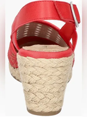 easy street Red Woven Espadrille Slingback Wedge Size 7 thumbnail 5