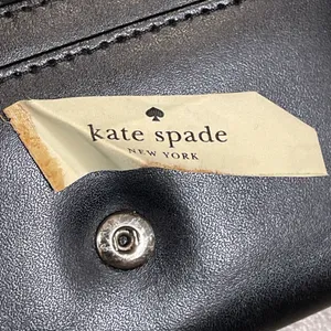 Kate Spade Darla Montford Park Black Leather Bow Key Ring Wallet thumbnail 5