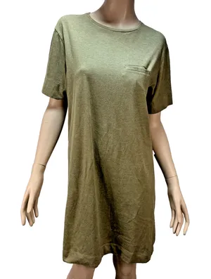 Arc'teryx Womens Cela T-Shirt Dress Size M Olive Green Cotton Blend Short Sleeve thumbnail 1