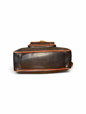 Vintage Etienne Aigner Black Shoulder Bag with Orange Trim thumbnail 4
