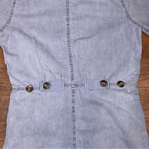 Super Cute Light Blue Button Up Denim Jumpsuit Size XS thumbnail 7