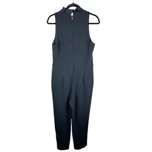 Trina Turk Black Ruffle Neck Sleeveless Jumpsuit Size 8 thumbnail 3