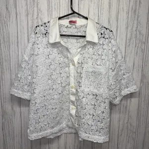 Womens Size M Kate Spade Lace Top White EUC thumbnail 1