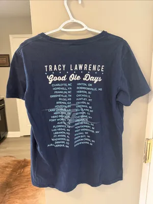 Vintage Tracy Lawrence Good Ole Days Tour Concert T-Shirt Navy Blue Size Medium thumbnail 5