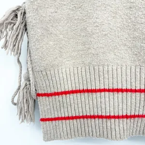 Free People Womens All Star Stripe Tassel Boho Festival Poncho Sweater Vest OS thumbnail 6