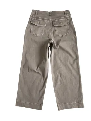 Spanx Stretch Twill Wide Leg Crop Pants Women’s Size M Pull On thumbnail 5