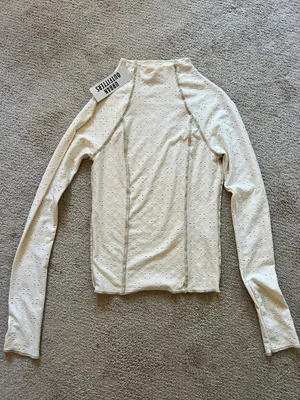 Urban Outfitters Cream Mock Neck Top thumbnail 2