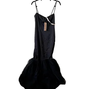Oh Polly Adelpha Tulle Hem Fishtail Gown Maxi Dress in Black size 6 New thumbnail 3