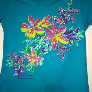 Lauren Ralph Lauren Floral Blue Sequenced Tshirt thumbnail 2