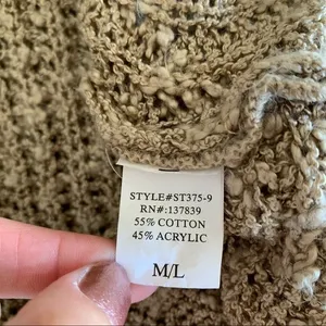 Altard State‎ M L Beige Open Back Twist Knit Sweater Boho Chic Cozy Pullover thumbnail 6