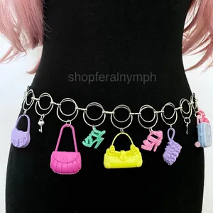 Harajuku Y2K Dopamine Dollcore Handmade Chain Belt, Fits 21-40 Inches, X7GA1408 thumbnail 2