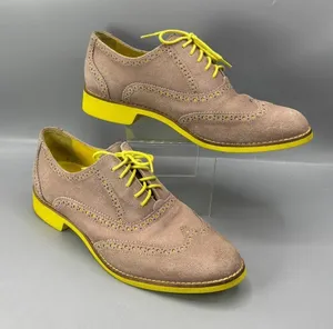 Cole Haan Lunargrand Alisa Wingtip Oxford Shoes Womens 8.5 Tan Yellow Almond Toe thumbnail 1