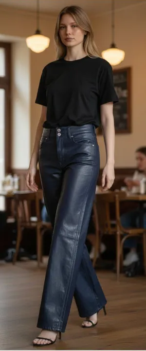 NWT Levi's Superlow Loose Jeans In Luminous Night Shiny SZ-30 thumbnail 1