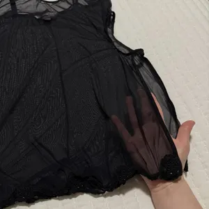 Victoria's Secret Bead Sequin Black Mesh Slip Side Cutout Sheer Lingerie Medium thumbnail 7