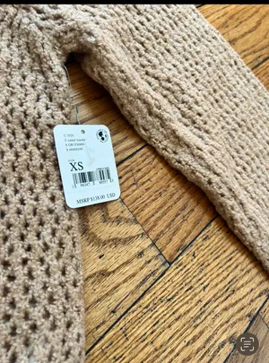 Free People Care Snowdrift Pullover in Camel Heather BNWTS SIZE XS $138.00 thumbnail 5