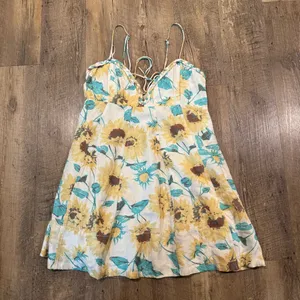 NWT Free People Altura Printed Mini Dress Sunflower Large thumbnail 3