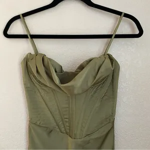 House of CB XS‎ D-DD Myrna Olive green Corset Slip Dress NWOT size XS thumbnail 7