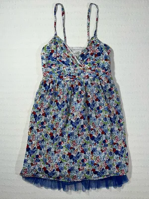 Vintage Abercrombie & Fitch Y2K Cotton A Line Dress Womens S 2000s Sundress thumbnail 2