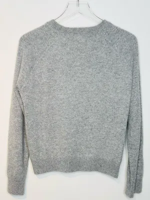 Quince Women's Gray Cashmere Crewneck Sweater Top thumbnail 2