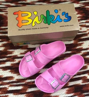NIB Birkis Birkenstock Fussbett Alpro-cell Marble Pink EVA Rubber Sandals Thong Flip Flops Shoes Ladies 8, Men 6-New with box thumbnail 1