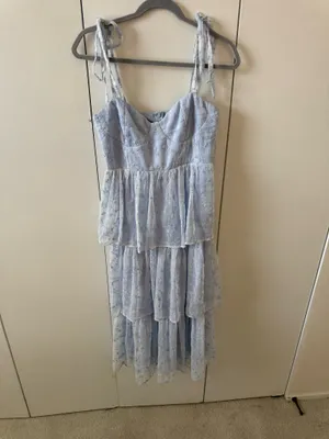 Blue Lulu’s tiered midi  dress thumbnail 2