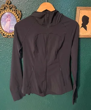 Lululemon Mist Over Black Jacket Full Zip BC Bike Race Canada Size 6 thumbnail 1