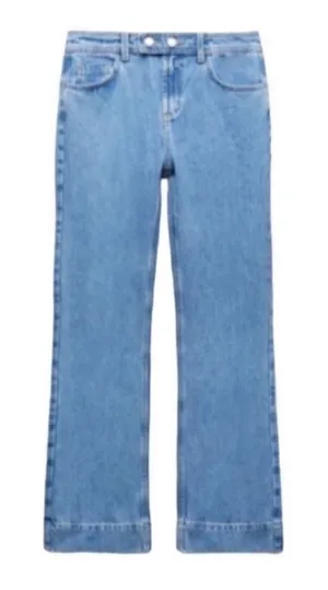 Zara Blue Flare Leg Jeans (Size 8) thumbnail 1