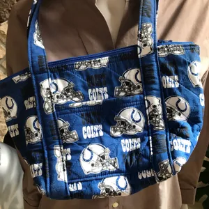 Indianapolis Colts Zipped Fabric Blue White Purse Bag with Interior Pockets thumbnail 1