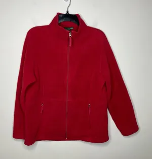 L.L. Bean hot pink fleece full‎ zip jacket women’s size large casual thumbnail 1