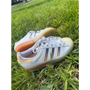 Adidas Superstar White Acid Orange Sneakers Size 6 thumbnail 2