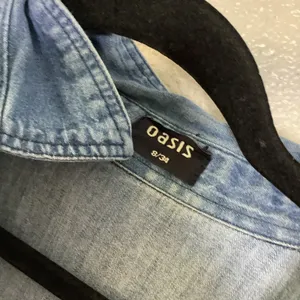 Oasis Blue Denim Retro Button Up Western Cowgirl Country Casual Dress Sz‎ 8 thumbnail 6