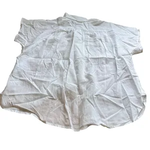 Madewell Small White Cap Sleeve A-Line Lightweight Cotton Blend Top NS318 Preppy thumbnail 6