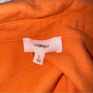 HERSY orange linen blend oversized button down shirt size women’s large thumbnail 5