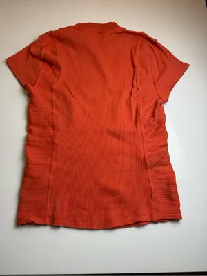 Free People Movement Ribbed Athletic Top Orange Stretch Short Sleeve Size‎ M thumbnail 2