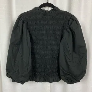 Love The Label Anthropologie Black Smocked Puff Sleeve Blouse Sz.S NWT thumbnail 13
