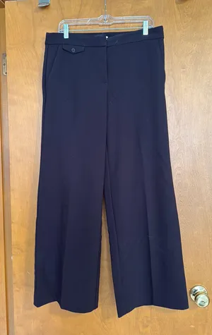 Loft Black Curvy Wide Leg Dress Pants 10 thumbnail 1