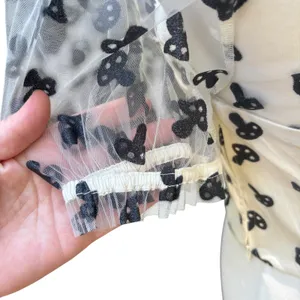 Hot‎ Topic Shirt Md Cream Glitter Mushrooms Cropped Sheer Puff Sleeve Whimsigoth thumbnail 5